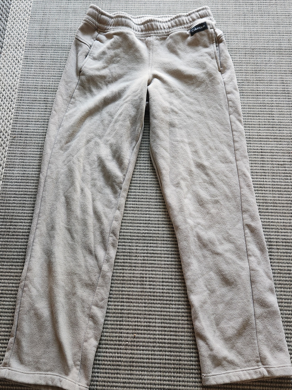 Calvin Klein Performance Sweatpants Size XS Beige Tan Fleece Wide Leg Pants
